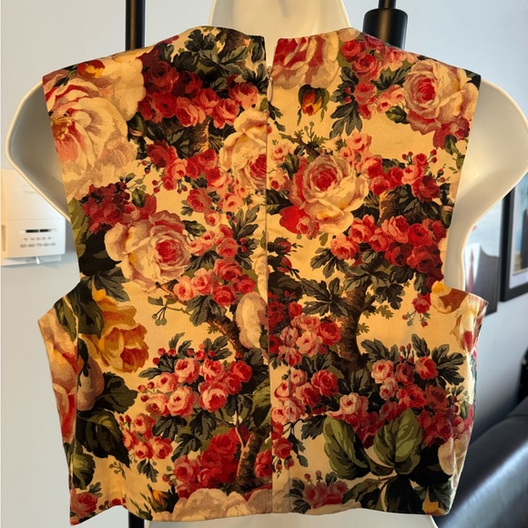 Zara Floral Cropped Vest Top - Picture 3 of 5